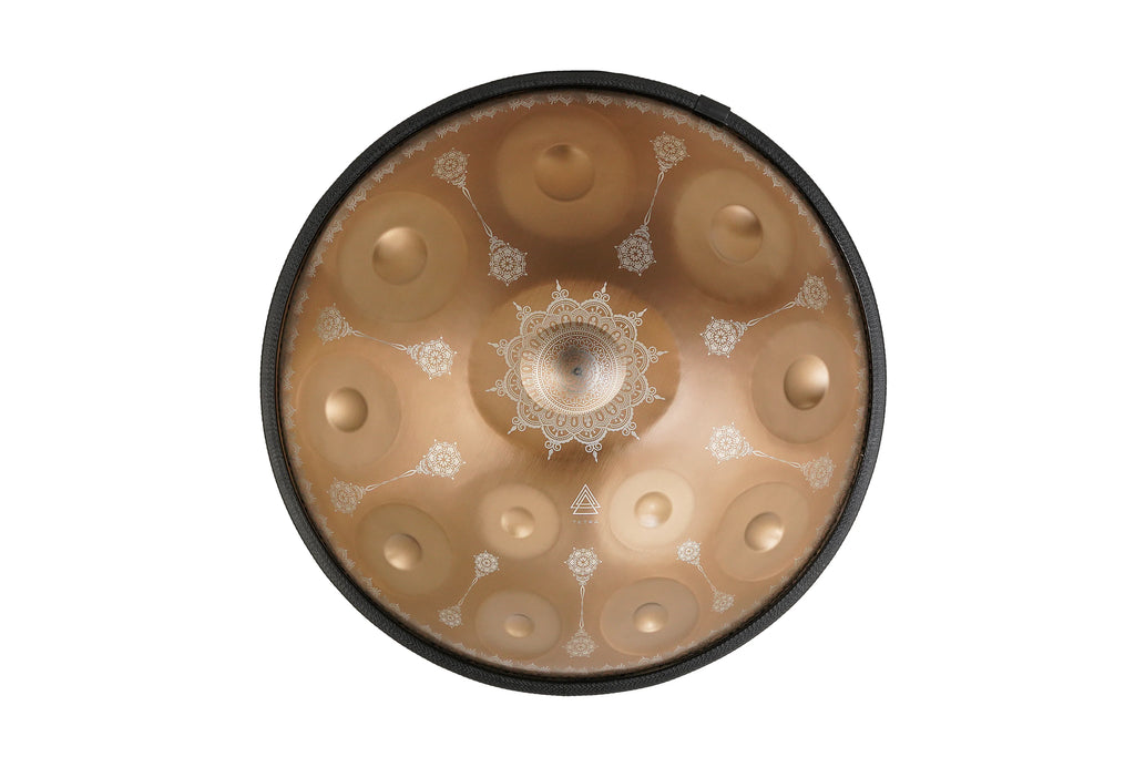 Tetra Handpan | D Kurd | 12 Notes | Gold Mandala| 432 Hz