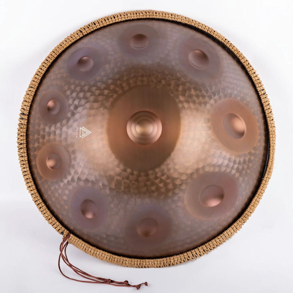 Engraved HANDPAN 10 Notes | 432Hz | Stainless Steel | Triple Ding | Rose Gold|