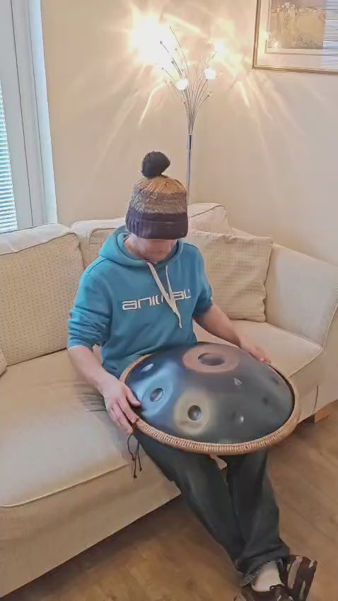 Tetra Handpan | D Kurd | 10 Notes | Stainless Steel | Space Blue | 440 Hz